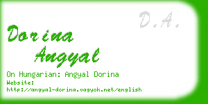 dorina angyal business card